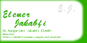 elemer jakabfi business card