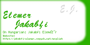 elemer jakabfi business card